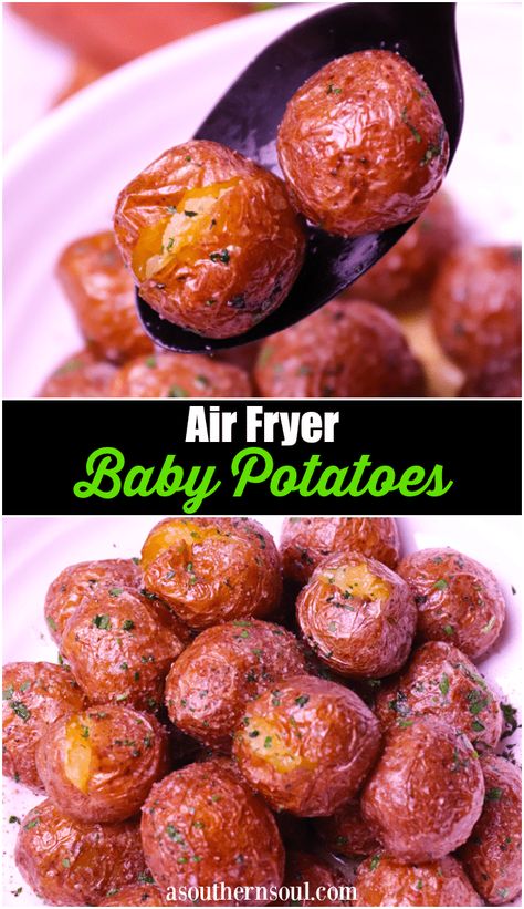 Air Fryer Baby Potatoes Best Air Fryer Veggies, Air Fryer Rotating Basket Recipes, Airfryer Bariatric Recipes, Airfryer Baby Potatoes, The Salted Pepper, Air Fry Small Potatoes, Mashed Potatoes In Air Fryer, Instant Pot Vortex Air Fryer Recipes, Easy Dinner Recipes For Family Air Fryer