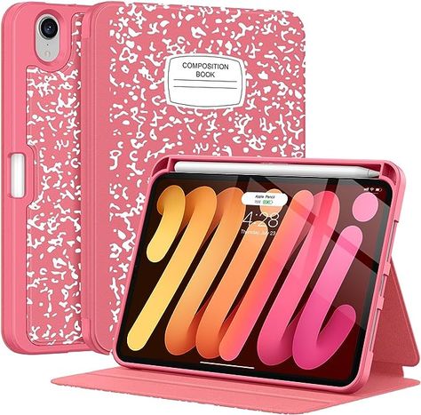 Amazon.com: Supveco iPad Mini Case for ipad Mini 6 8.3" 2021 Case with Pencil Holder-[Pencil Charging+Auto Wake/Sleep],Slim Protective Case with Soft TPU Back Cover for iPad Mini 6th Generation 2021-Watermelon : Electronics Ipad Case With Apple Pencil Holder, Cute Ipad Cases Amazon, I Pad Accessories Aesthetic, Ipad Mini 6 Aesthetic, Ipad Book Case, Pink Penthouse, Ipad Case Aesthetic, Ipad Mini Bag, Starbucks Merchandise