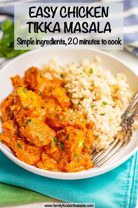 Chicken Tiki Masala, Tikki Masala, Easy Chicken Tikka Masala, Tikka Masala Sauce, Chicken Tikka Masala Recipes, Masala Sauce, Lunch Meat Recipes, Tikka Masala Recipe, Food On The Table