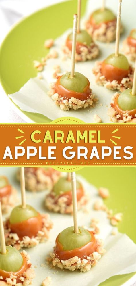 Caramel Apple Grapes Caramel Apple Grapes, Grape Recipe, Grape Appetizers, Grape Snacks, Candied Grapes Recipe, Candied Fruit Recipes, Grape Recipes, How To Make Caramel, Candy Recipes Homemade