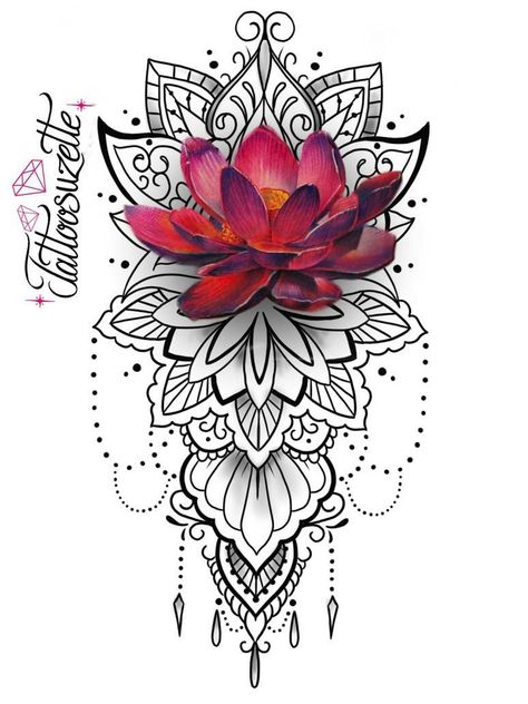 Lotos Flowers Tattoo, Mandala Tattoo Shoulder, Mandala Tattoos For Women, Lotus Mandala Tattoo, Floral Mandala Tattoo, Lace Tattoo Design, Geometric Mandala Tattoo, Mandala Lotus, Lotus Tattoo Design