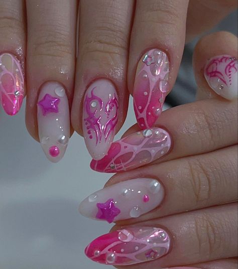 Pretty Gel Nails, Really Cute Nails, Soft Nails, Kawaii Nails, Dream Nails, Funky Nails, Pretty Acrylic Nails, Dope Nails, Short Acrylic Nails