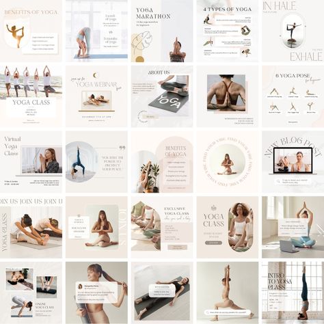 Yoga Social Media, Influencer Template, Yoga Marketing, Yoga Instagram, Studio Marketing, Instagram Feed Planner, Post Yoga, Pilates Teacher, Coach Instagram