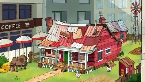 Big City Greens, Clay Houses, Cute Desktop Wallpaper, Fairy Garden Diy, Environment Design, Big City, Little House, Fairy Garden, Cartoon Art