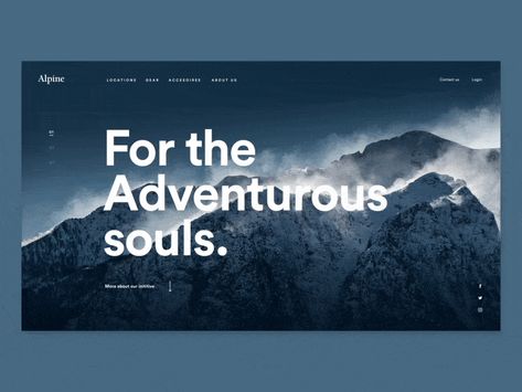 Alpine concept by Tom Arends | Dribbble | Dribbble Adventure Branding, Alpine Design, Desktop Design, Professional Website Design, Golf Design, Webpage Design, Website Banner, Ui Design Inspiration, Ui Inspiration