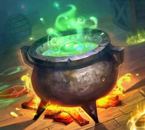 The Witchwood full art - Hearthstone Wiki Props Illustration, Witchs Cauldron, Wiccan Symbols, Props Concept, Occult Symbols, Casual Art, Witches Cauldron, The Occult, Fantasy Props