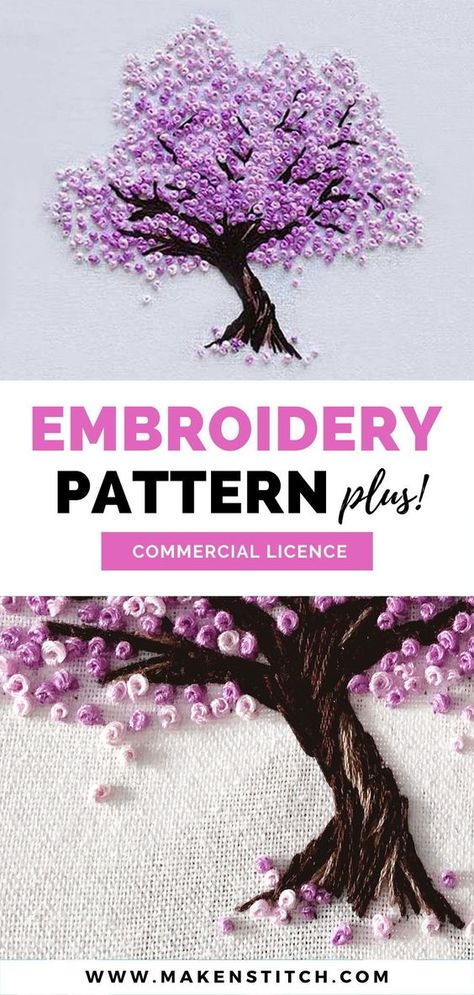 Become the master of French Knots with this stunning embroidery pattern! Perfect addition to your art wall. French Knot Embroidery Tree, French Knot Embroidery Art, Embroidery French Knot Ideas, French Knot Motifs, French Embroidery Designs, Embroidery Designs French Knot, French Knot Embroidery Designs Ideas Free Pattern, French Knot Embroidery Motifs, French Notes Embroidery