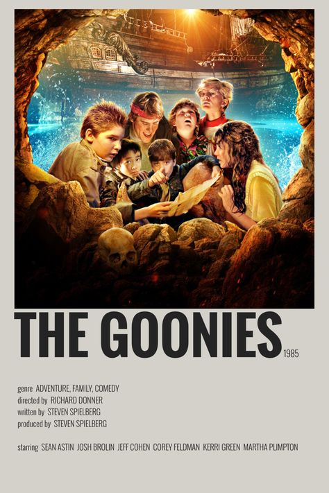 Film Posters, Martha Plimpton, Goonies 1985, Corey Feldman, Josh Brolin, Goonies, Steven Spielberg, Minimalist Poster, Movie Posters