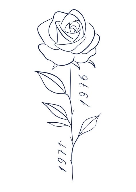 Rose Tattoo Ideas Female Forearm, Simple Rose Tattoo Stencil, Rose Memorial Tattoo Grandmothers, Flower Stems Tattoo, Flower Tattoo On Back Of Arm, Rose Tattoo Design Forearm, Rose Date Tattoo, Hispanic Inspired Tattoos, Long Rose Tattoo