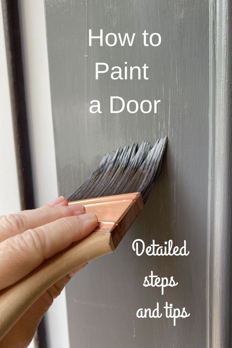 How to Paint a Door: The Step-by-Step Guide - DIY Home Improvement Blog Painting Wood Doors, Painting Front Door Diy, Painting Doors Interior, How To Paint Front Door, Wooden Door Paint, Paint A Door, Painted Exterior Doors, Paint Door, Craftsman Style Doors