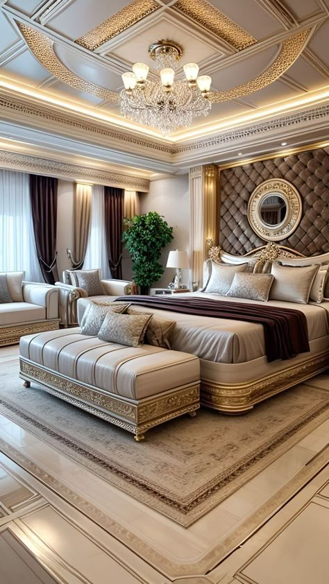 Royal Luxury Bedroom Design, Royal Architecture, Bedroom Chic, Luxury Mansions Interior, Minimalist Bedroom Decor, Luxury Bedroom Furniture, Bedroom Interior Design Luxury, Modern Luxury Bedroom, Luxury Bedroom Design