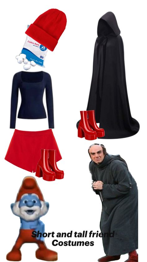 Gargamel and Papa Smurf’s 💋 Smurf Costume, Tall Friends, Friend Costumes, Papa Smurf, Holloween Costume, Halloween Costume Outfits, Cotton Balls, Halloween Party Costumes, Halloween Outfits