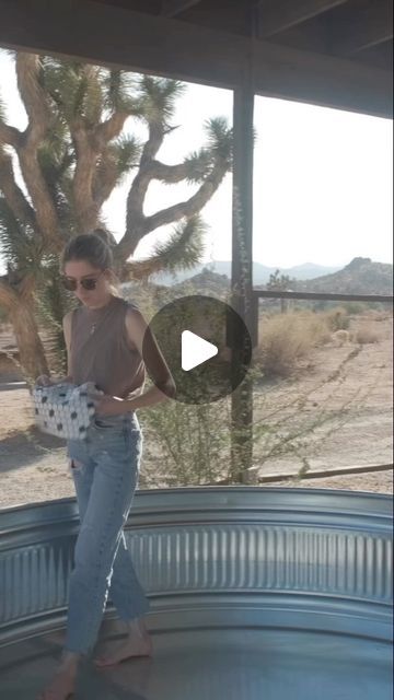 The Desert Homestay on Instagram: "A proud stock tank moment ✨ it took months for us to complete this project and so many people we consulted said it couldn’t/shouldn’t be done. Half a year later the tile is holding up well! We get a couple of loose pieces every now and then but nothing some M1 can’t fix. Can’t wait for next summers stock tank project 👀 . . . . . . . . #diy #stocktankpool #cowboypool #pooldesign #diyprojects #pool #pooldiy #poolparty #pooltime #design #pooldesign #pioneertown #diyhomedecor #diyprojects" Stock Tank Pool Tile, Cowboy Pool, Tank Pools, Pool Liner, Stock Tank Pool, Tank Pool, Pool Tiles, Stock Tank, Small Pools