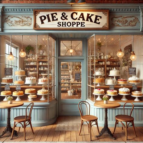 Small Bakeries Design, Miniature Bakery Shop, Dark Academia Bakery, Bakery Shop Design Vintage, Italian Bakery Aesthetic, Shed Bakery, Aesthetic Bakery Shop, Rustic Bakery Interior, Old Fashion Bakery