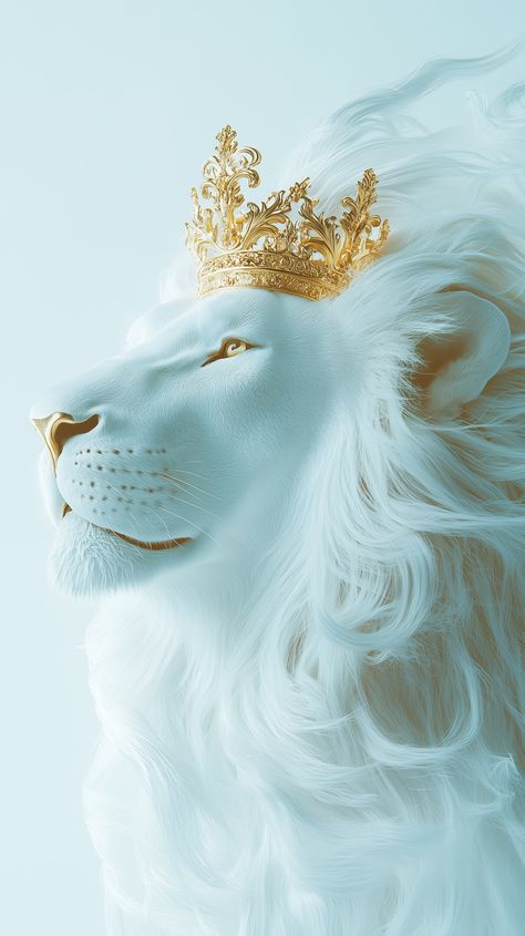 🐾🌟 Behold the Majestic Royal Lion! 🦁👑 This magnificent creature, adorned with a golden crown, embodies the essence of regal power and unmatched strength. With its cinematic allure and minimalistic charm, this high-quality photo captures the lion’s grandeur in a breathtaking way. Embrace the elegance of nature’s king and let this stunning image inspire your journey! ✨📸 #RoyalLion #Majesty #Photography #Strength #Inspiration... Lion Aesthetic, Lion With Crown, S King, Golden Crown, White Lion, Culture Art, Storytelling, Art Images, Lion