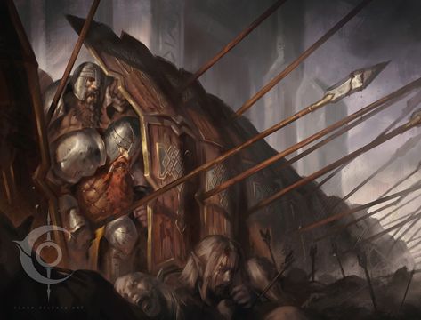 ArtStation - Dwarven Shield Wall Shield Wall, Middle Earth Art, Fantasy Battle, Scene Art, Cyberpunk Character, Fantasy Races, Dnd Art, Dungeons And Dragons Homebrew, Fantasy Creatures Art