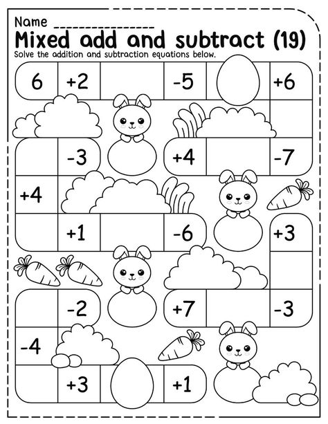 Help your child practice their math skills with these fun and engaging worksheets! Perfect for kindergarteners, these worksheets cover addition and subtraction with single-digit Math For Kindergarten Worksheets, First Grade Subtraction, Subtraction Worksheets For Kindergarten, Kindergarten Math Addition, Kindergarten Addition, Math Addition Worksheets, Subtraction Activities, Addition And Subtraction Worksheets, Worksheets Kindergarten