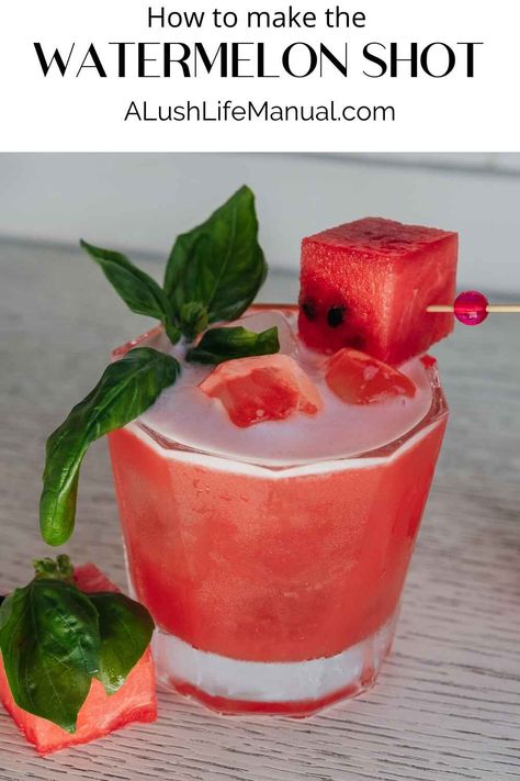 The combination of watermelon and tequila, plus a bit of watermelon liqueur make this easy shot recipe the perfect summer cooler! Watermelon Tequila Shots, Watermelon Shot, Watermelon Shots, Easy Shot Recipes, Watermelon Tequila, Fruity Cocktail Recipes, Watermelon Syrup, Watermelon Martini, Watermelon Ball