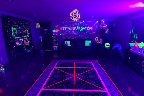 Glow in the Dark Dance Floor from a Glow Dance Birthday Party on Kara's Party Ideas | KarasPartyIdeas.com (50) Glow In The Dark Dance, Dance Birthday Party, Glow Dance, Birthday Dance, Glow In Dark Party, Glow Stick Party, Neon Birthday Party, Dance Party Birthday, Glow Birthday Party