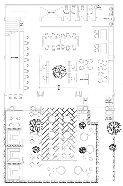 Cafe Architecture, Cafe Floor Plan, Cafe Plan, Restaurant Floor Plan, Cafeteria Design, Restaurant Layout, Restaurant Plan, Architecture Drawing Plan, Restaurant Seating