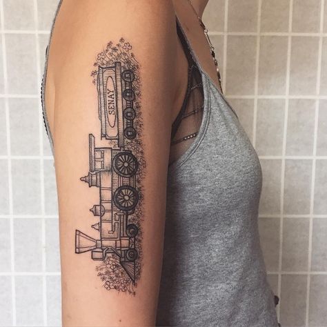 Simple Train Tattoo, Train Tattoo, New Tattoo Designs, Inner Forearm, Fine Line Tattoo, Simple Tattoo Designs, Line Tattoo, Cover Up Tattoo, Mom Tattoos