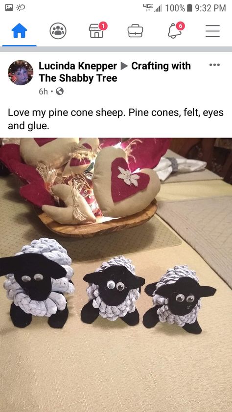 Pinecone Animals, Christmas Decorating Hacks, Pinecone Crafts Kids, Pinecone Crafts Christmas, Pinecone Crafts, Sheep Paintings, Sheep Crafts, Pine Cone Art, Diy Pinecone