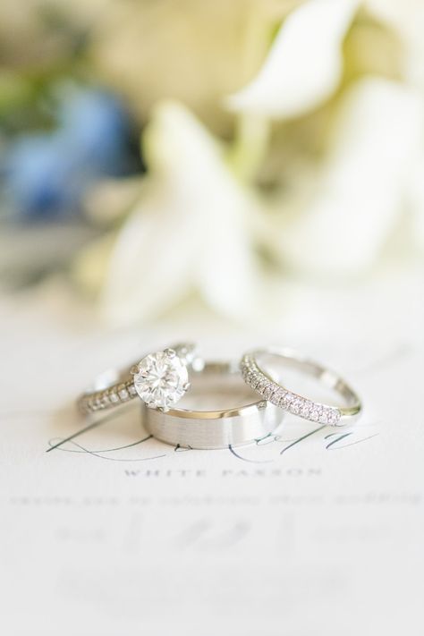 Wedding Bands Pictures Ring Shots, Ring And Invitation Picture, Wedding Bands Photography Ring Shots, Wedding Detail Photos Ring Shots, Ring Detail Shots Wedding, Simple Wedding Detail Photos, Wedding Day Ring Photos, Reception Detail Photos, Detail Shots Wedding Photography