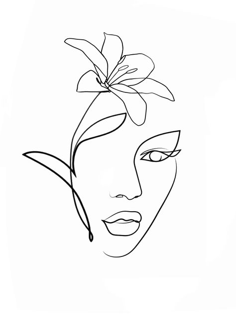 Woman Line Drawing, One Line Drawing Face, Abstract Face Painting, Cute Wallpapers For Android, Embroidered Canvas Art, Face Line Drawing, Small Shoulder Tattoos, Female Face Drawing, Whimsical Art Journal