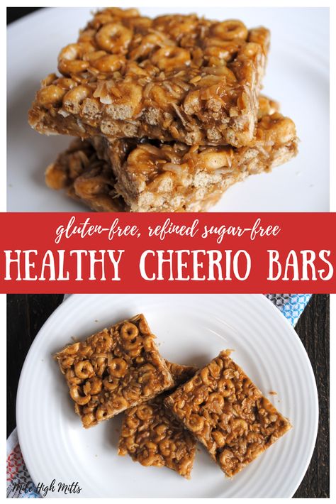 Searching for a #glutenfree #refinedsugarfree snack to make for you and your kids that will start your week off right? Check out these Healthy Cheerio Bars, peanut butter-y and full of healthy additions. Cheerio Breakfast Bars Healthy, Healthy Cheerios Recipes, Cherrios Bars Healthy, Cherrio Snacks Healthy, Cheerios Bars Healthy, Healthy Snacks To Share, Healthy Snacka, Bodybuilding Desserts, Cheerios Dessert