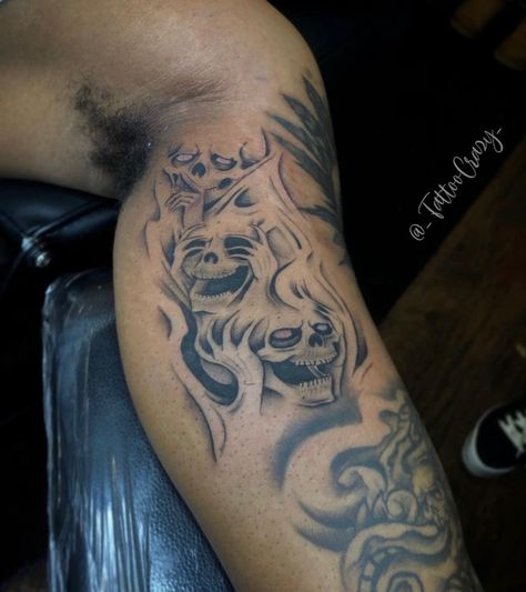 Full Half Sleeve Tattoos Forearm, Born Cursed Tattoo, 956 Tattoos, Underrated Tattoos, God Got Me Tattoo, Creative Tattoos Ideas, Oblique Tattoos For Guys, Tuff Tattoos For Men, Lover Boy Tattoo