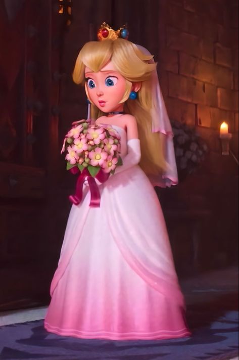 Princesa Peach Cosplay, Peach Wedding Dress, Movie Wedding Dresses, Peach Cosplay, Peach Clothes, Super Mario Bros Games, Super Princess Peach, Super Princess, Comic Marvel