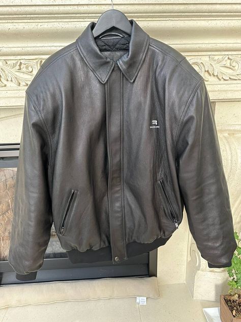 Balenciaga Balenciaga Sporty B Taxi Leather Bomber Jacket | Grailed Balenciaga Leather Jacket, Balenciaga Leather, Concept Clothing, Balenciaga Mens, Men's Outerwear, Mens Outerwear, Leather Jackets, Balenciaga, Bomber Jacket