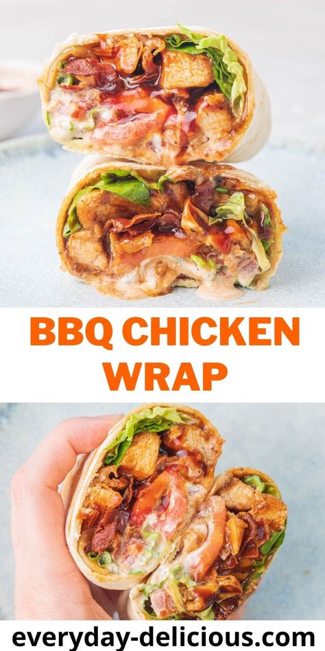 BBQ Chicken Wrap - Everyday Delicious Crispy Chicken Wraps, Chicken Bacon Ranch Wrap, Greek Grilled Chicken, Bbq Chicken Wraps, Smoked Gouda Cheese, Chicken Wrap Recipes, Chicken Wrap, Smoked Gouda, Gouda Cheese