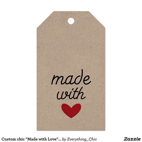 Custom chic "Made with Love" Business / Wedding Favor Tags. Show off your handmade and custom made Products and Gifts with these chic Product Tags. Add your personal message, Business Logo, and Address. A chic Tag for Small Businesses, Artists, Valentine's Day, Weddings, any personal Business Products. #businesstags #madewithlove #business #producttag #gifttag #weddingtags #favourtags #love #couplegifts #valentine'sday #zazzlemade #anniversary #wedding #date #business #smallbusinessideas Handmade With Love Logo, Made With Love, Love Tag, Wedding Gift Tags, Love Logo, Logo Gifts, Wedding Tags, Toned Paper, Wedding Favor Tags