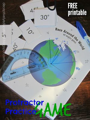 Race Around the World Protractor Practice Game with FREE Printable angles Math Card Games, Teaching Geometry, Grade 6 Math, Fifth Grade Math, Math Measurement, Fourth Grade Math, Math Intervention, Math Game, Math Workshop