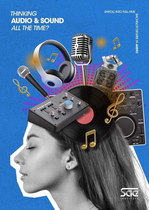 SAE Creative Media Institute - Thinking Audio & Sound all the time? Creative Media, Audio Sound, Creative Ads, Cat Ear Headphones, Sound, Audio, Graphic Design, Media, Electronic Products