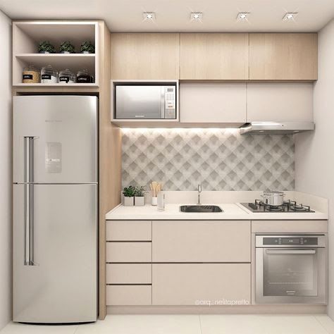 #kitchen #kitchenmakeover #kitchenrenovation #kitchenideas Modern Köksdesign, Kitchen Sink Decor, Minimalist Dekor, Small Modern Kitchens, Desain Pantry, Kabinet Dapur, Kitchen Design Modern Small, Tiny Apartments, Small Kitchen Decor