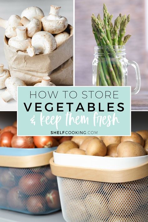 We're talking all things vegetable storage today! Come learn how to store vegetables to keep them fresh and make them last longer. Save on your grocery budget and reduce food waste. Fresh Produce Storage, Shelf Cooking, Store Vegetables, Healthy Active Lifestyle, Fit Family, Prevent Food Waste, Storing Fruit, Storing Vegetables, Vegetable Prep