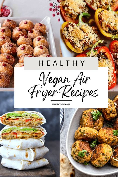 Air Fryer Dinner Vegetarian, Easy Vegan Air Fryer Meals, Best Vegan Air Fryer Recipes, Vegetarian Vegetable Recipes, Vegetarian Keto Air Fryer Recipes, Airfry Vegetarian Recipes, Air Fryer Baking Recipes Healthy, Ella Vegan Recipes, Vegan Air Fryer Meals