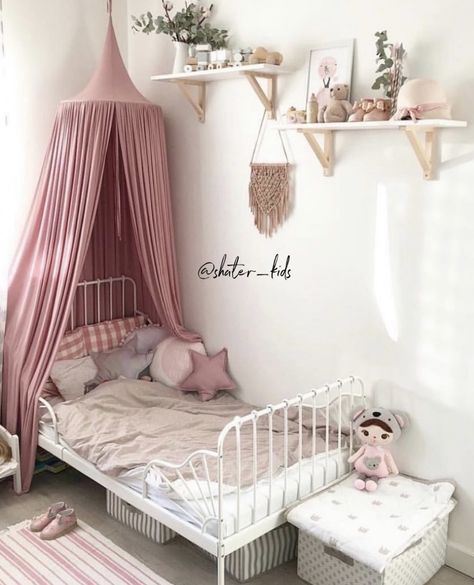 Its very quality canopy ever! Toddler Bed With Canopy, Bed Canopy Kids, Boy And Girl Shared Room, Boy And Girl Shared Bedroom, Bedroom Revamp, Montessori Bedroom, Shared Girls Bedroom, Kids Canopy, Shared Bedroom