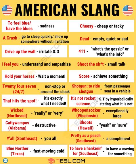 American Slang Words, Slang English, American Slang, American Words, Slang Phrases, English Phrases Idioms, Words With Meaning, English Learning Spoken, Conversational English