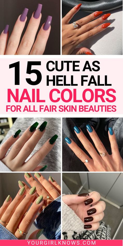 Get ready to slay this fall with these 15 droll-worthy nail colors perfectly suited for pale skin! From deep burgundy to muted neutrals, these shades will make your nails stand out. Don't miss out on the trendiest and most flattering colors for the season. Nail Colora, Nail Two Colors, Colors For Pale Skin, Nail Colors For Pale Skin, Autumn Skin, Neutral Nail Color, Fun Nail Colors, Fall Nail Trends, Pumpkin Spice Lattes