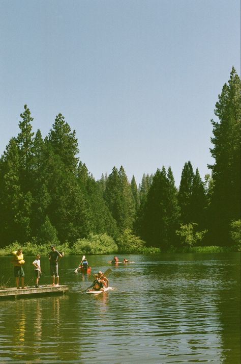 Swimming In Nature, Vintage Outdoor Aesthetic, Pnw Summer Aesthetic, Summer Camp Vibes Aesthetic, Vintage Camping Aesthetic, Enjoying Life Aesthetic, Travel Aesthetic Vintage, Jumping Into Lake, Slow Aesthetic