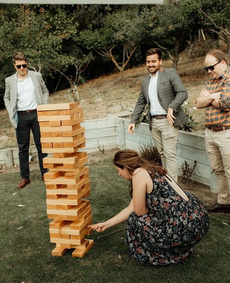 Lawn games are such a fun element to add to your wedding, perfect for those long summer afternoons between your ceremony and reception! ⁠ ⁠ 📷️: @kirstenjphoto ⁠ ⁠ Wedding Croquet, Wedding Yard Games, Wedding Drinks Reception, Lawn Games Wedding, Drinks Reception, Reception Games, Games Wedding, Giant Jenga, Wedding Drinks