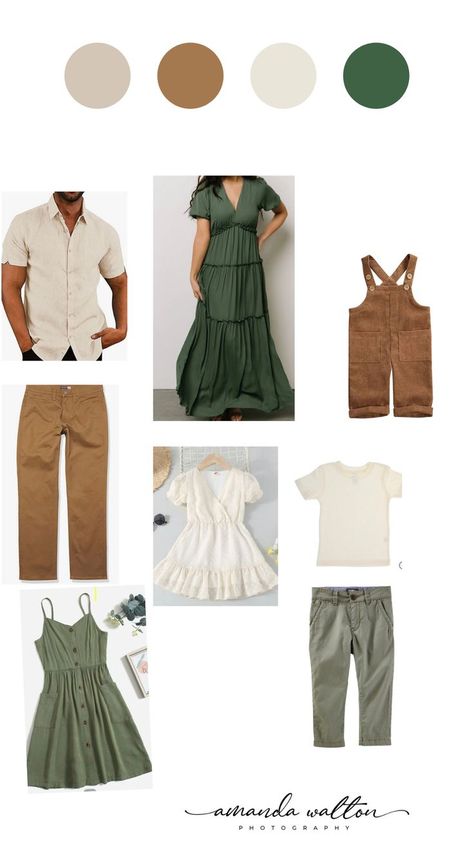 What to wear - fall family photoshoot - Brown & greens - neutrals - family outfit inspo - family photography Color Schemes Green, Neutral Family Photos, Fall Picture Outfits, Fall Family Photoshoot, Fall Family Outfits, Spring Family Pictures, Family Photo Outfit Ideas, Family Photo Colors, Fall Photo Shoot Outfits