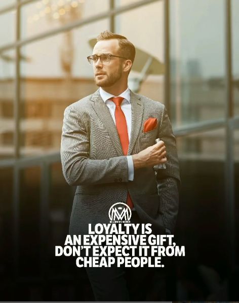 Loyalty is very rare nowadays.

Remember, loyalty is not about who acts true to your face. It’s who remains true behind your back.

Deep. Cheap People, Millionaire Homes, Gentlemens Club, Millionaire Mentor, Millionaire Minds, Expensive Gifts, Millionaire Lifestyle, Millionaire Mindset, Your Back