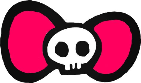 Hello Kitty Skull, Monster High Skull, Half Skull, Hello Kitty Bow, Kitty Drawing, Hello Kitty Drawing, Emo Scene, Creative Designs, Cute Tattoos