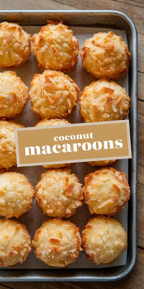 These Coconut Macaroons are the perfect bite-sized treat! Sweet, chewy coconut with a crispy edge, making them the ideal dessert for any occasion. Simple Coconut Macaroons, 2 Ingredient Macaroons, Chewy Coconut Macaroons, Best Coconut Macaroons Recipe, Macaroons Recipe Coconut, Macarons Coconut, Coconut Macaroons With Condensed Milk, Coconut Macroons, Coconut Recipes Easy