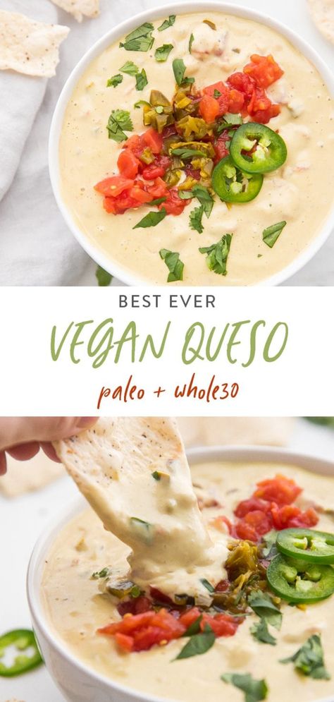 Vegan Sauces, Wraps Vegan, Pasti Fit, Vegan Queso, Queso Recipe, Vegan Dip, Tasty Vegetarian Recipes, Vegan Appetizers, Alfredo Sauce