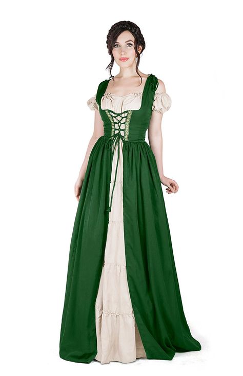 AmazonSmile: Renaissance Medieval Irish Costume Over Dress & Boho Chemise Set: Clothing Irish Costume, Irish Costumes, Ireland Dress, Irish Dress, Very Short Dress, Dress Name, Over Dress, Dress Attire, Medieval Dress